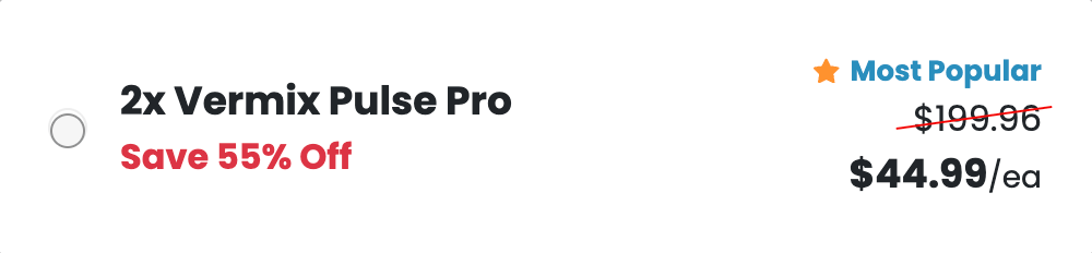 Best Seller: Vermix Pulse Pro 2-Pack with 55% Discount